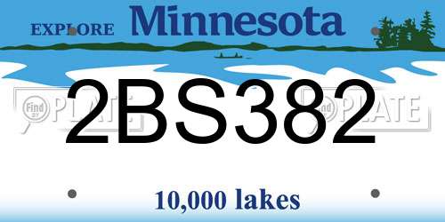 2BS382 Minnesota License Plate