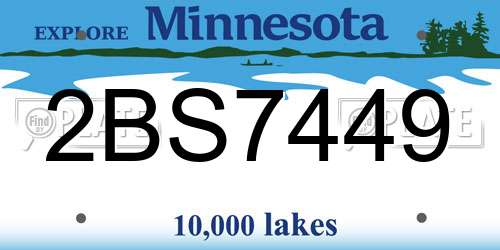 2BS7449 Minnesota License Plate