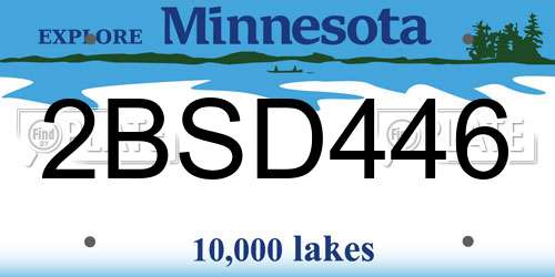 2BSD446 Minnesota License Plate