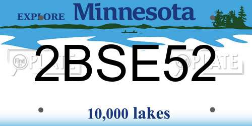 2BSE52 Minnesota License Plate