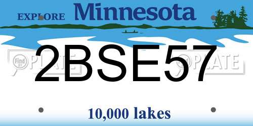 2BSE57 Minnesota License Plate