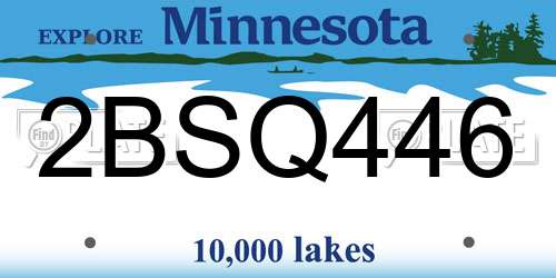 2BSQ446 Minnesota License Plate