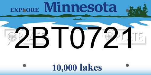 2BT0721 Minnesota License Plate
