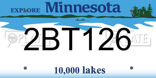 2BT126 Minnesota License Plate