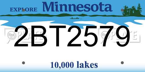 2BT2579 Minnesota License Plate