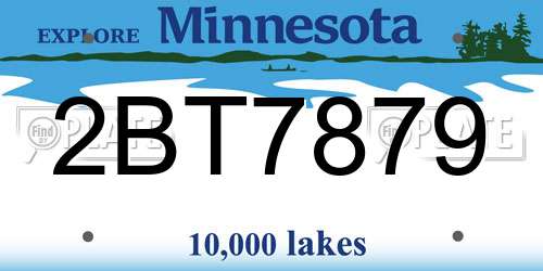 2BT7879 Minnesota License Plate