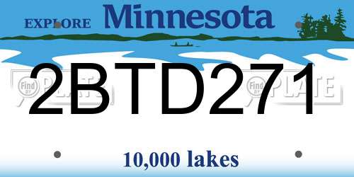 2BTD271 Minnesota License Plate