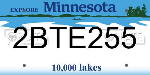 2BTE255 Minnesota License Plate