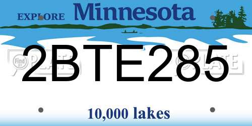 2BTE285 Minnesota License Plate