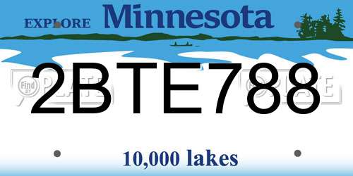 2BTE788 Minnesota License Plate