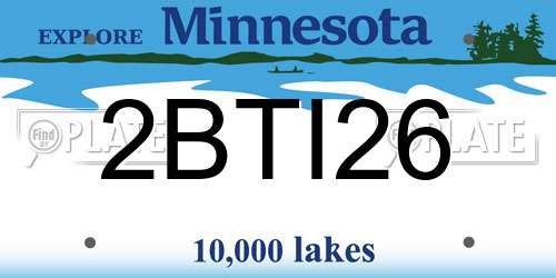 2BTI26 Minnesota License Plate