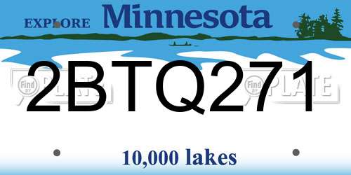 2BTQ271 Minnesota License Plate