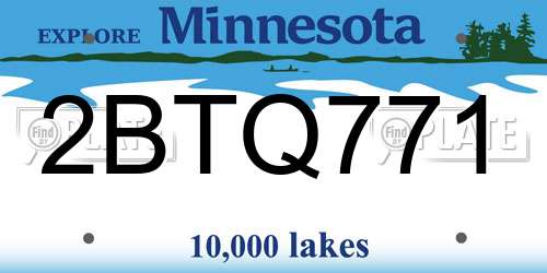 2BTQ771 Minnesota License Plate