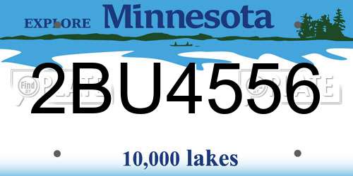 2BU4556 Minnesota License Plate