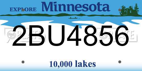 2BU4856 Minnesota License Plate