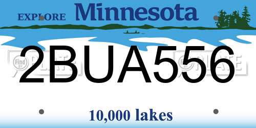2BUA556 Minnesota License Plate