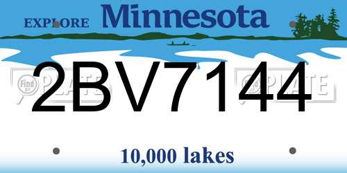 2BV7144 Minnesota License Plate
