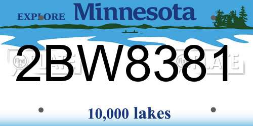 2BW8381 Minnesota License Plate