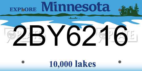 2BY6216 Minnesota License Plate