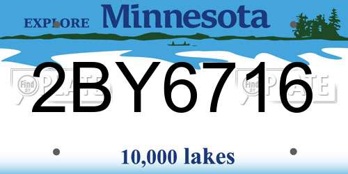 2BY6716 Minnesota License Plate