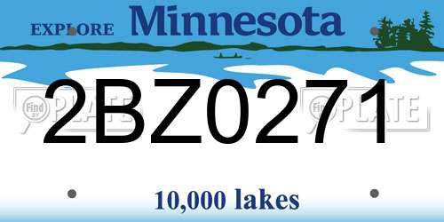 2BZ0271 Minnesota License Plate