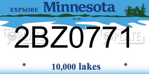 2BZ0771 Minnesota License Plate