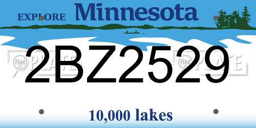 2BZ2529 Minnesota License Plate