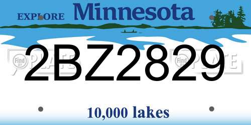 2BZ2829 Minnesota License Plate