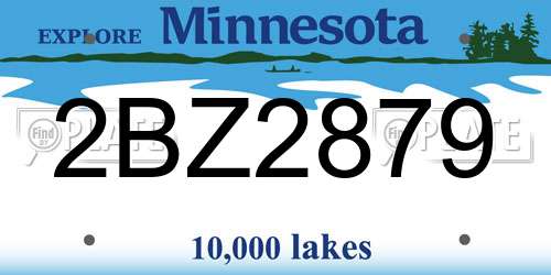 2BZ2879 Minnesota License Plate
