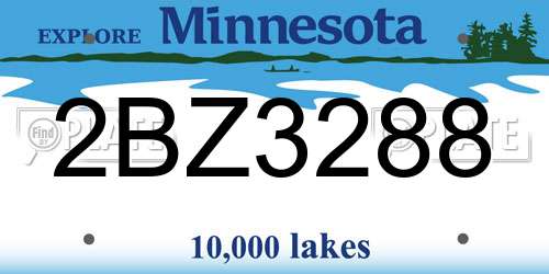 2BZ3288 Minnesota License Plate