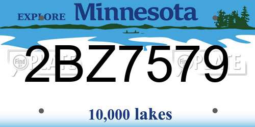 2BZ7579 Minnesota License Plate