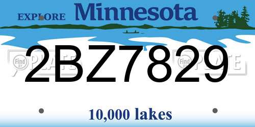 2BZ7829 Minnesota License Plate