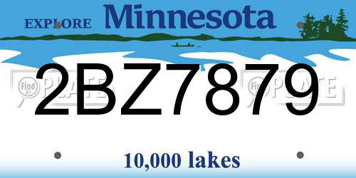 2BZ7879 Minnesota License Plate