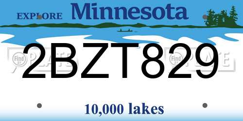 2BZT829 Minnesota License Plate