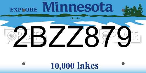 2BZZ879 Minnesota License Plate
