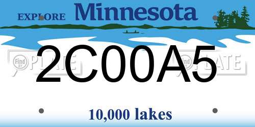 2C00A5 Minnesota License Plate