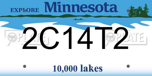 2C14T2 Minnesota License Plate