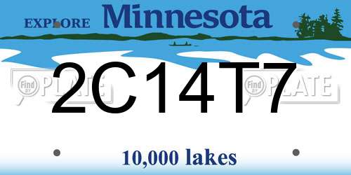 2C14T7 Minnesota License Plate