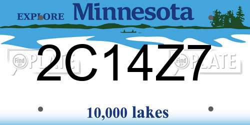 2C14Z7 Minnesota License Plate