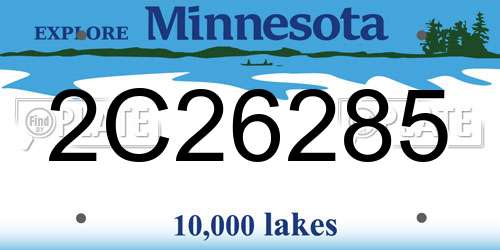 2C26285 Minnesota License Plate