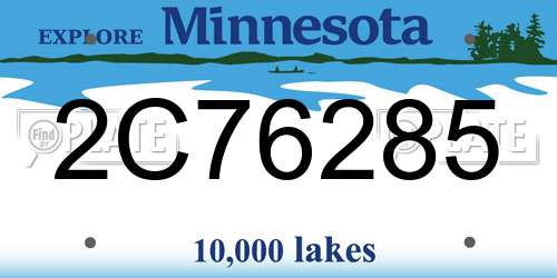 2C76285 Minnesota License Plate