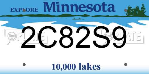 2C82S9 Minnesota License Plate