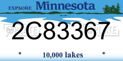 2C83367 Minnesota License Plate