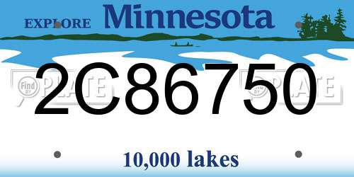 2C86750 Minnesota License Plate