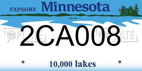 2CA008 Minnesota License Plate