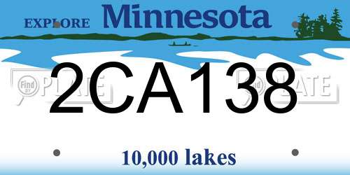 2CA138 Minnesota License Plate