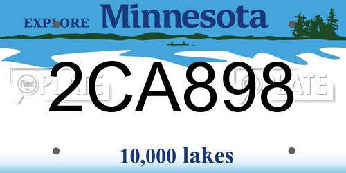 2CA898 Minnesota License Plate