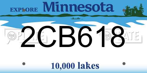 2CB618 Minnesota License Plate
