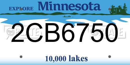 2CB6750 Minnesota License Plate