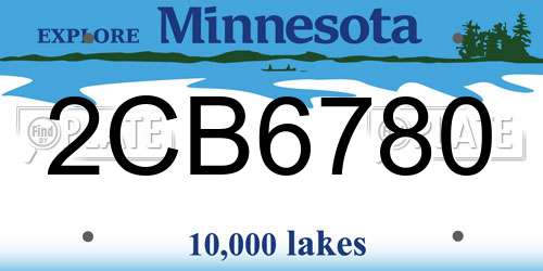 2CB6780 Minnesota License Plate
